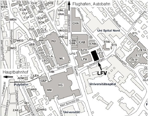 Anfahrtskarte zum Gebäude LFV